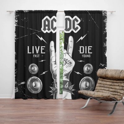 Sablio Závěs ACDC Live fast, die young: 2ks 140x250cm – Hledejceny.cz