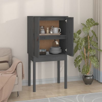 zahrada-XL Skříň highboard šedá 60x40x120 cm masivní borové dřevo – Zboží Mobilmania