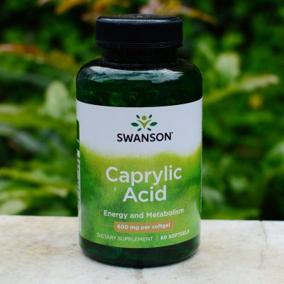 Swanson Caprylic Acid Kyselina kaprylová 600 mg x 60 softgelových kapslí