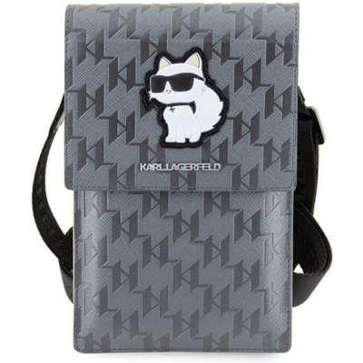 Karl Lagerfeld Bag Karl Lagerfeld Kabelka stříbrná/stříbrná Saffiano Monogram Choupette – Zboží Mobilmania