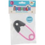 Teddies Chrastítko špendlík plast 12cm šedorůžové 12x19cm – Sleviste.cz