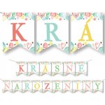 Party Deco Jumbo girlanda Krásné narozeniny PASTEL CZ 23 x 340 cm – Zbozi.Blesk.cz