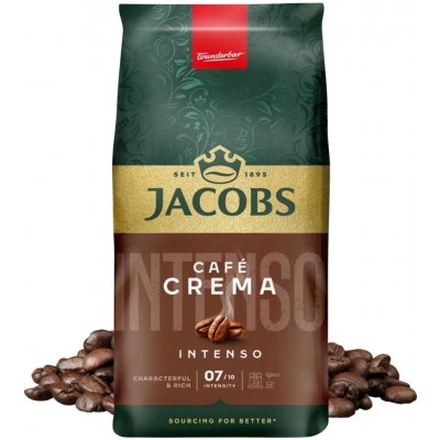 Jacobs Káva míchaná Cafe Crema Intenso zrnková 1 kg – Hledejceny.cz