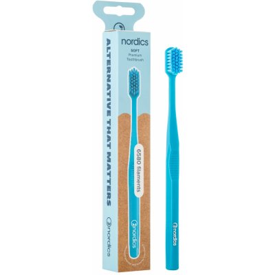 Nordics 6580 Recyklovatelný zubní kartáček z bioplastu Soft Modrý – Sleviste.cz