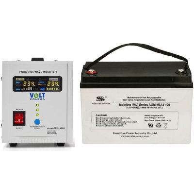 VSelektro záložní zdroj 350W sinusPRO-500E + AKU 100Ah – Zboží Mobilmania