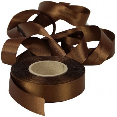 Atlasová stuha hnědá, šíře 24 mm, délka 20 m – Zboží Dáma