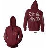 Pánská mikina s potiskem Led Zeppelin mikina Symbols Zipped BP Maroon Red