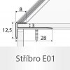 Podlahová lišta Profil Team Schodová hrana stříbro E01 1,2 m 3mm 28x12mm