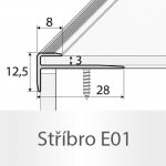 Profil Team Schodová hrana stříbro E01 1,2 m 3mm 28x12mm – Hledejceny.cz