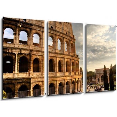 Obraz 3D třídílný - 90 x 50 cm - Roma, Colosseo colosseum Řím památka – Zbozi.Blesk.cz