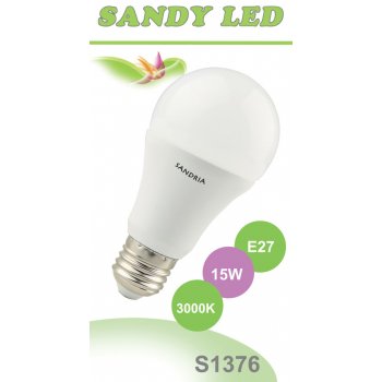 Sandy LED žárovka LED E27 A60 S1376 15W Teplá bílá