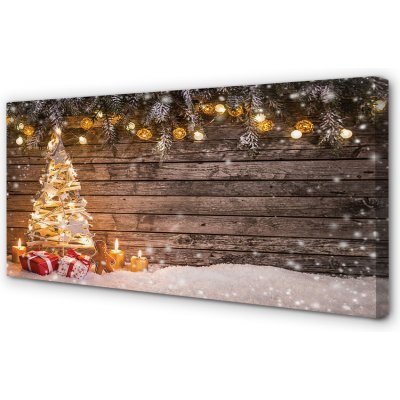 Obrazy na plátně Vánoční strom dekorace sníh 100x50 cm – Hledejceny.cz