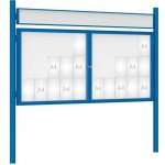 PROCITY Venkovní vitrína model 1000 dvoukřídlá 30 x A4, modrá, včetně sloupků a záhlaví | Zboží Auto