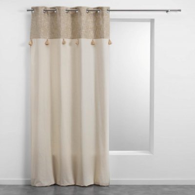 Douceur d'intérieur Závěs v boho stylu SULTANCURTAIN s třásněmi, 140 x 240 cm, béžový béžová – Hledejceny.cz