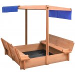 vidaXL Pískoviště se stříškou jedlové dřevo 112 x 112 x 112 cm – Zboží Dáma