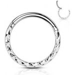 Šperky4U Segment kruh s dekorem helix cartilage tragus piercing NS0052ST-1208 – Zboží Dáma
