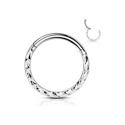 Šperky4U Segment kruh s dekorem helix cartilage tragus piercing NS0052ST-1208 – Zboží Dáma