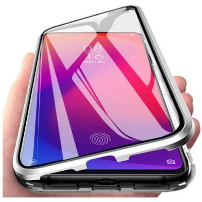 Pouzdro Beweare Magnetické oboustranné s tvrzeným sklem iPhone 12 Pro Max - stříbrné