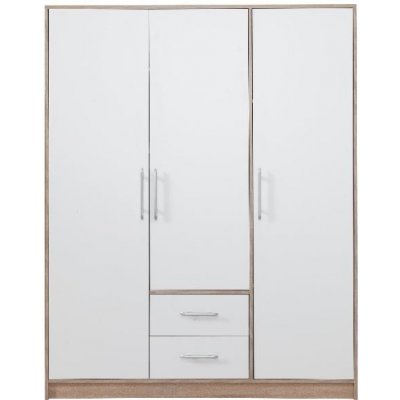 Meblar SMART SR2 bez zrcadla 150/190/56 cm bílá /sonoma grafit sonoma / bílá – Sleviste.cz