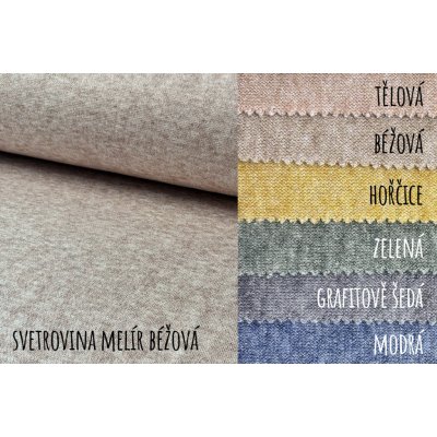 Viskózová svetrovina BÉŽOVÁ A DALŠÍ BARVY (melír) Typ svetroviny: Hořčice / svetrovina melír – Zboží Dáma