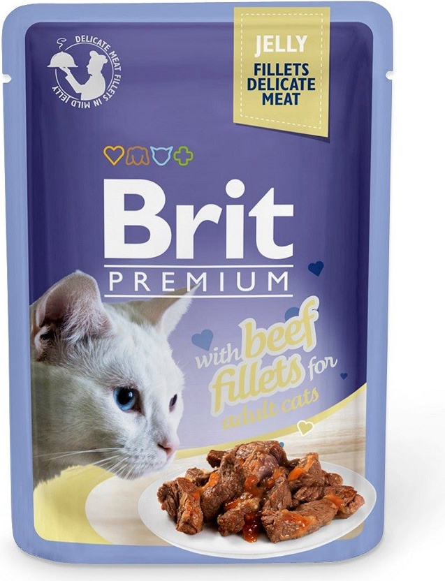 Brit cat Premium Deli e Fillets jelly with Beef 24 x 85 g