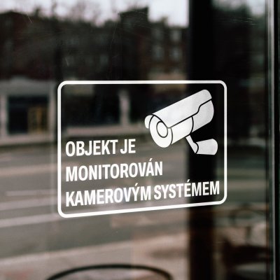E-cut.cz Samolepka Objekt je monitorován kamerovým systémem - 15x10 cm – Zboží Živě
