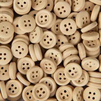 Dřevěné knoflíky 10 mm kulaté 20 ks přírodní - 5 balení – Zboží Mobilmania