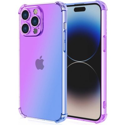 Pouzdro TopQ iPhone 15 Pro Max Shock duhový fialovo-modrý