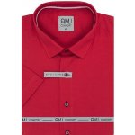 AMJ pánská bavlněná košile krátký rukáv regular fit VKBR1280 puntíkovaná červená – Zboží Dáma