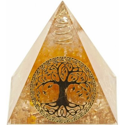 Nefertitis Orgonit pyramida Strom života s citrínem NF43189 - 5 x 5 x 5,6 cm – Zboží Dáma