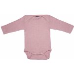 Dětské body z merino vlny bavlny a hedvábí Cosilana s dlouhým rukávem růžový melír – Zboží Dáma