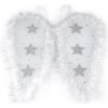 Karnevalový kostým Andělská křídla s peřím a glitrovými hvězdami bílá
