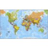 Excart Maps Svět - nástěnná politická mapa 136 x 84 cm (ČESKY) Varianta: hliníkový rám, Provedení: stříbrný