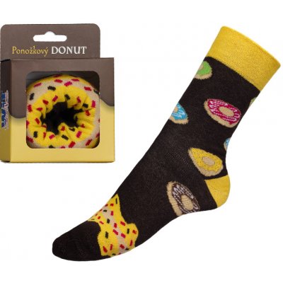 Bellatex ponožky Donut v dárkovém balení hnědá žlutá