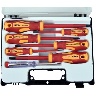 Šroubováky elektrikářské se zkoušečkou, sada 7ks, 3x(-), 3x(PH), CrV EXTOL PREMIUM – Zboží Dáma