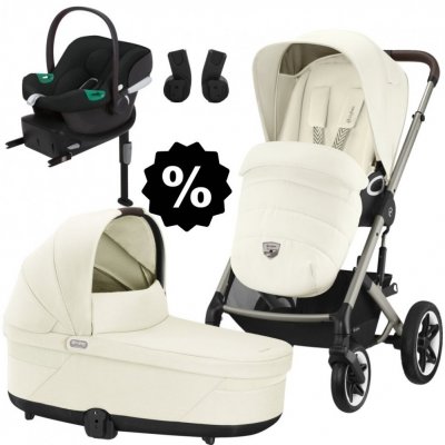 CYBEX Set Talos S Lux + korba + adaptéry + autosedačka + základna 2024 Seashell Beige Taupe Frame – Zboží Mobilmania