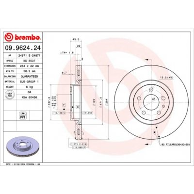Brzdový kotouč BREMBO 09.9624.24 | Zboží Auto