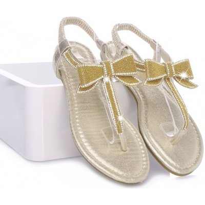 Hairie Zlaté sandály - žabky ALS007GO – Zboží Mobilmania