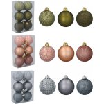 Pro-Tech shop Sada 4 vánočních koulí 8cm olivová / měděná / grafitová mix vzorů 69506 – Hledejceny.cz