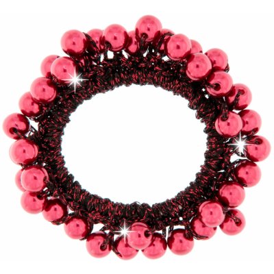 Biju Vlasová gumička s perličkami - červené barvy 8000760-1