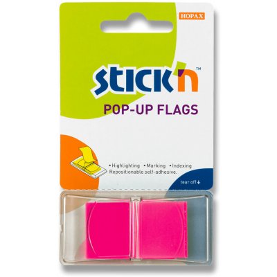 Hopax Stick'n PopUp Flags - neonové proužky "Z" - růžové – Hledejceny.cz