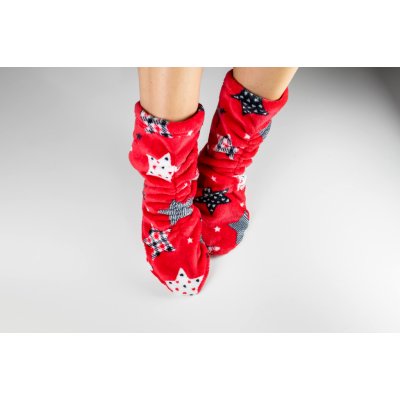VFstyle Hřejivé ponožky STARS 1 ks červené