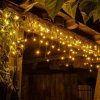 Vánoční osvětlení DECOLED LED světelné krápníky 3x0,5 m teple bílá černý kabel 114 diod IP67