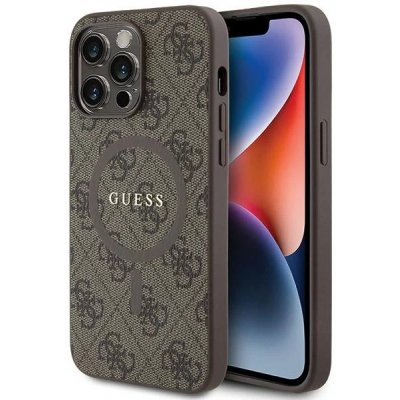 Guess iPhone 13 Pro 4G Collection Leather Metal Logo MagSafe hnědé – Zboží Mobilmania