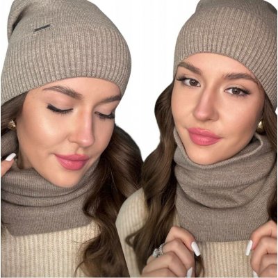Fashionweek Dámská sada čepice + nákrčník S2917 Mocca – Hledejceny.cz