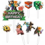 Zápich na dort Happy Birthday Minecraft 7ks - Cakesicq – Sleviste.cz