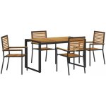 Omaxi 455918 Zahradní jídelní souprava 5 pcs Černá, Dřevo 140 x 80 x 75 cm – Hledejceny.cz