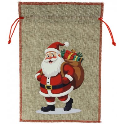 GEROMA Vánoční sáček Santa Claus jutový přírodní 20 x 30 cm – Hledejceny.cz