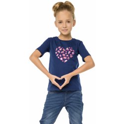 Winkiki kids Wear dívčí tričko Heart navy