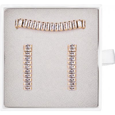 Franco Bene Pozlacený set Crystal náhrdelník a náušnice bílý 1429 – Hledejceny.cz